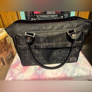 Caboodles Black Cosmetic Bag with Logo Pattern